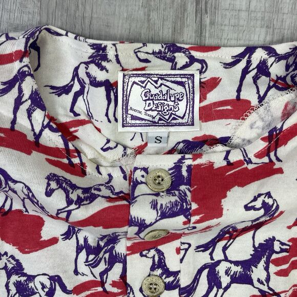 Custom Horse Shirt All Over Print AOP Size Small Single Stitch Native Western N - Picture 6 of 9